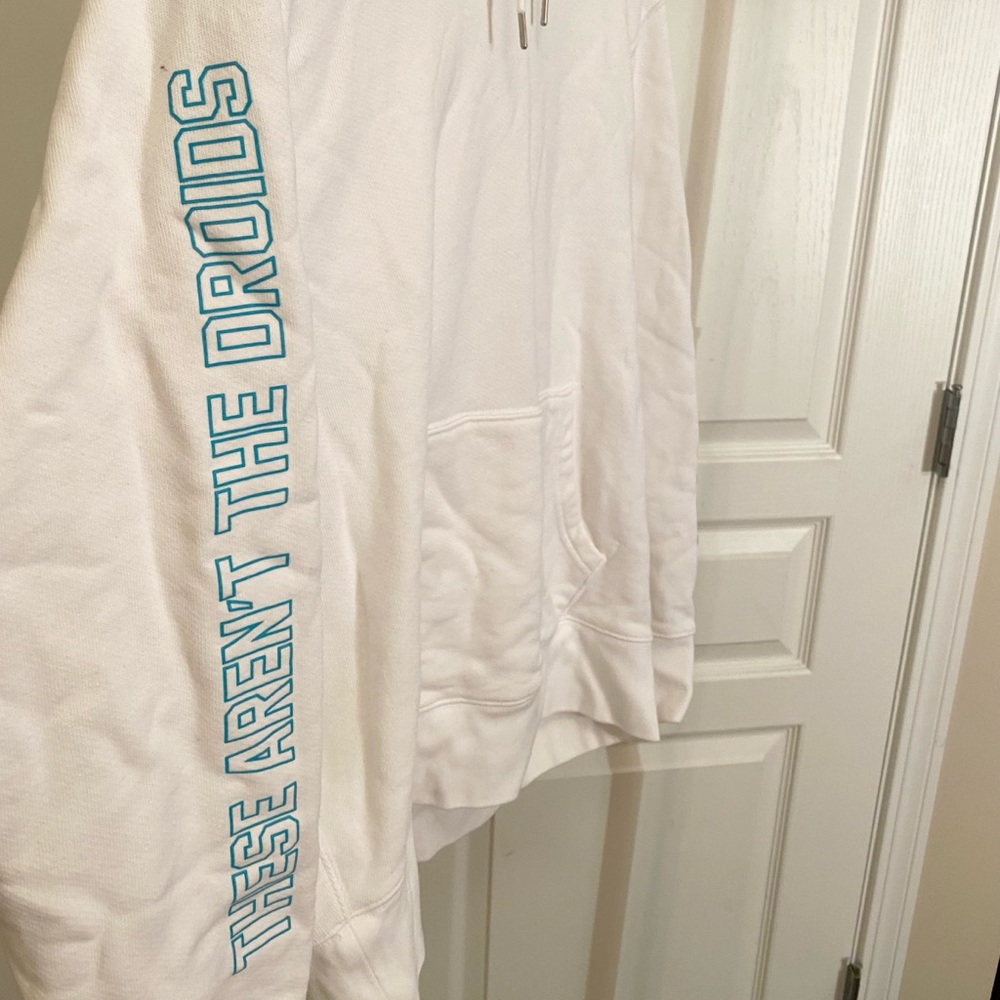 STAR WARS LEVI’S R2-D2 C-3PO WHITE HOODIE SWEATER - Picture 6 of 12